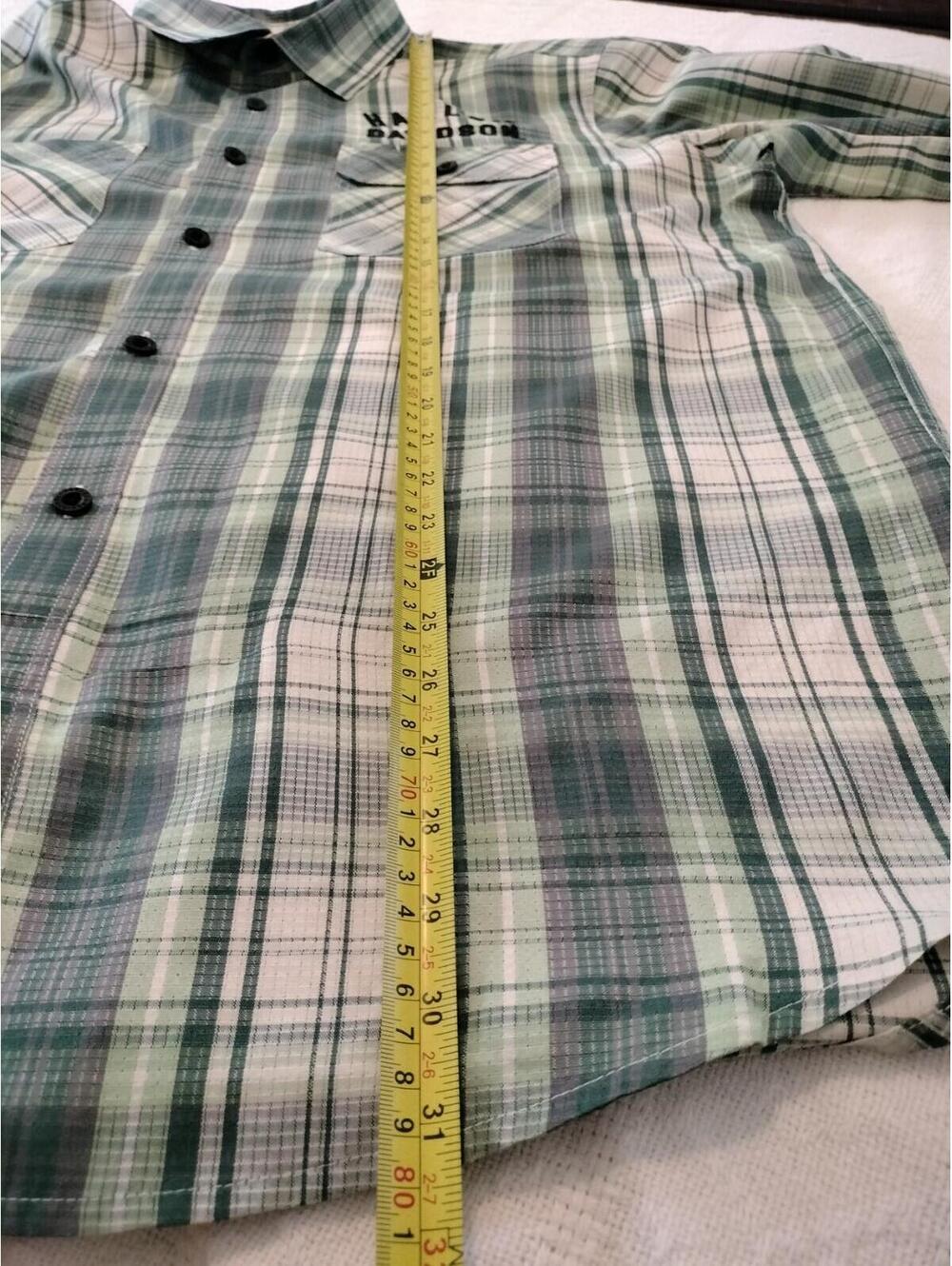 Harley-Davidson Men's XL Plaid Button-Down Shirt - Green/Grey Ripstop - Picture 3 of 13